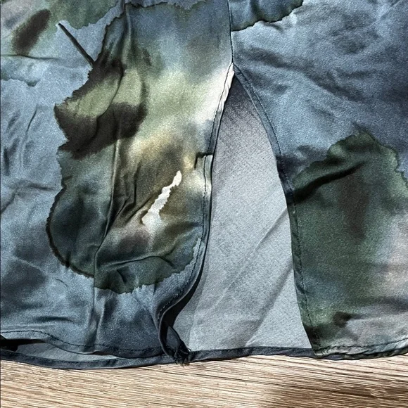 Elegant Watercolor Satin Dress - Picture 2 of 5